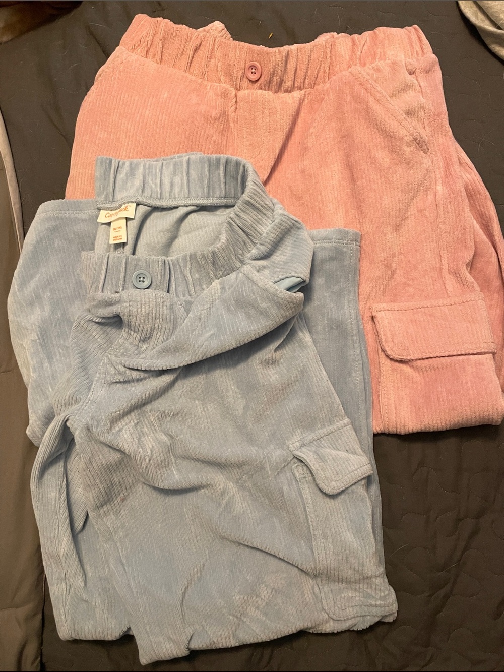 Cat & Jack Girls Corduroy Button Front Set - Light Blue & Dusty Pink size 14-XL